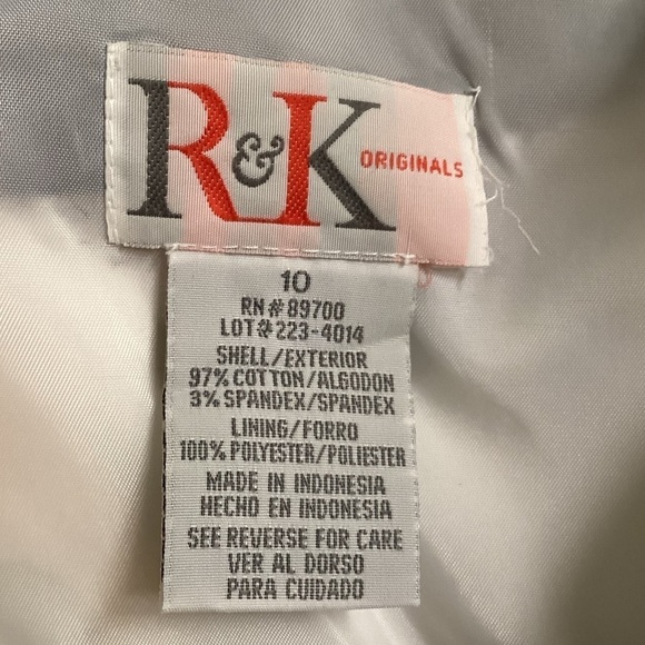 R&K originals  black‎ and white cotton/ spandex flower print size 10 - Picture 5 of 10